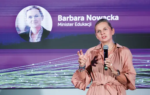 Barbara Nowacka w czasie spotkania w Centrum Nauki Kopernik, 3 września 2026 r. | Fot. Andrzej Kulpita/East News