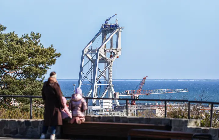Gigantyczny dźwigowiec w gdyńskim porcie. Maszyna odgrywa kluczową rolę w montażu fundamentów pod farmę wiatrową na Bałtyku, Gdynia, 9 kwietnia 2026 r. | fot. Kamil Gozdan/East News Gigantyczny dźwigowiec w gdyńskim porcie. Maszyna odgrywa kluczową rolę w montażu fundamentów pod farmę wiatrową na Bałtyku, Gdynia, 9 kwietnia 2026 r. | fot. Kamil Gozdan/East News